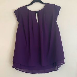 Purple keyhole neckline blouse
